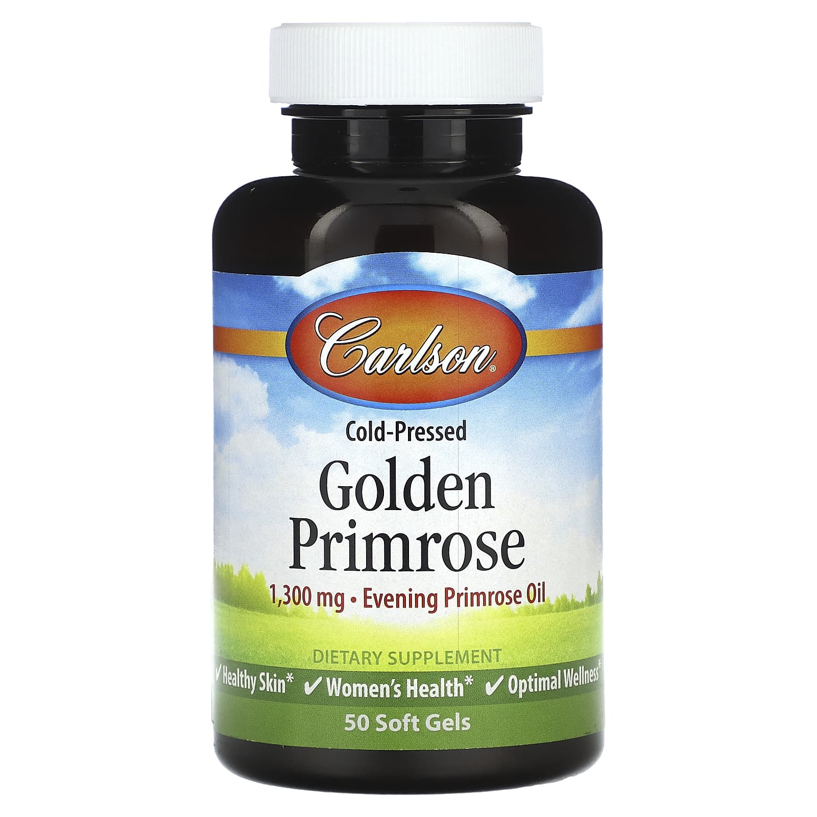 Carlson Cold-Pressed Golden Primrose Oil, 1,300mg, 50 Soft Gels - Image 1