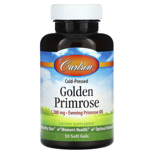 Carlson Cold-Pressed Golden Primrose Oil, 1,300mg, 50 Soft Gels - Image 1