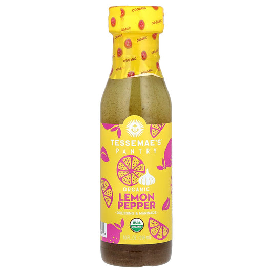 Tessemae's, Pantry, Organic Dressing & Marinade, Lemon Pepper, 10 fl oz (296 ml) - Image 1