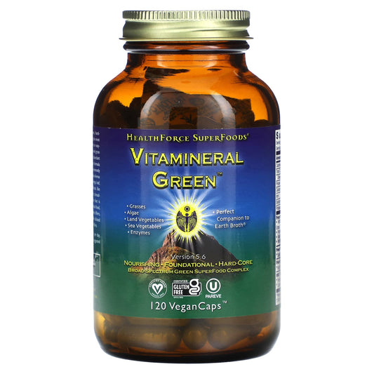 HealthForce Superfoods Vitamineral Green 5.6, 120 Capsules, Vegan, Gluten Free - Image 1