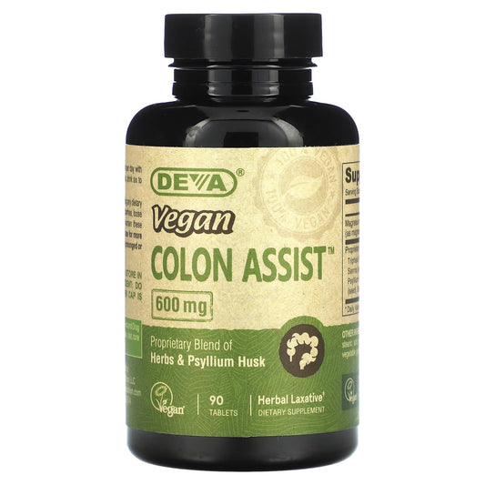 Deva Vegan Colon Assist with Psyllium Husk, 100% Vegetarian, 90 Tablets - Image 1