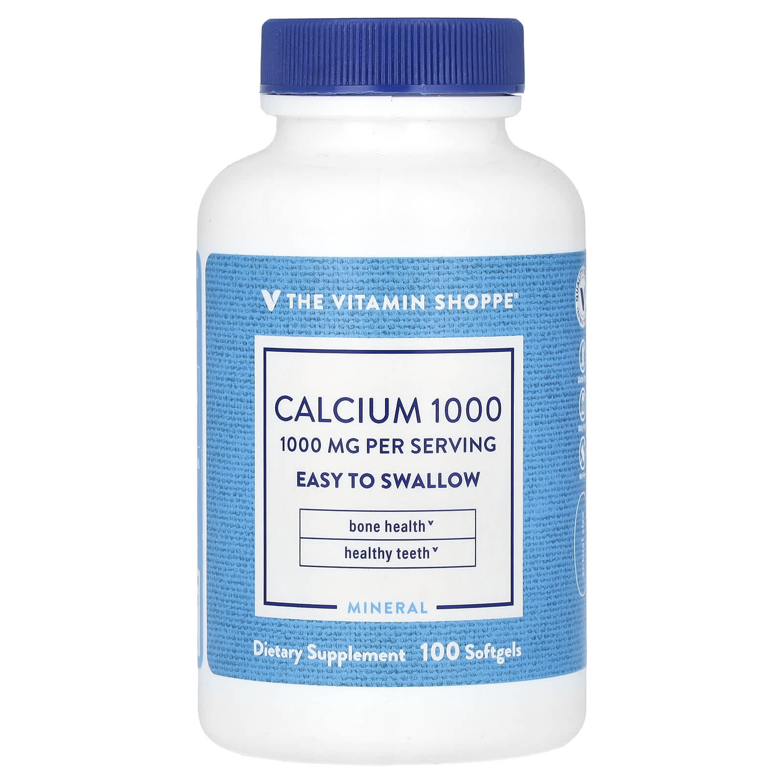 The Vitamin Shoppe, Calcium 1000, 1,000 mg, 100 Softgels (250 mg Per Softgel) - Image 1