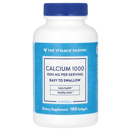 The Vitamin Shoppe, Calcium 1000, 1,000 mg, 100 Softgels (250 mg Per Softgel) - Image 1
