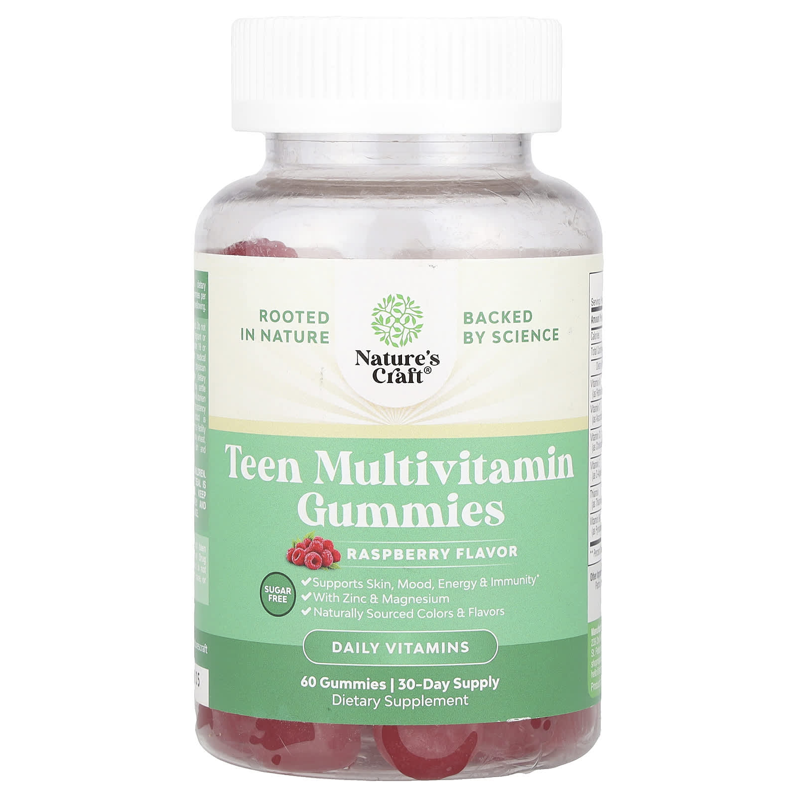 Nature's Craft, Teen Multivitamin Gummies, Sugar Free, Raspberry , 60 Gummies - Image 1