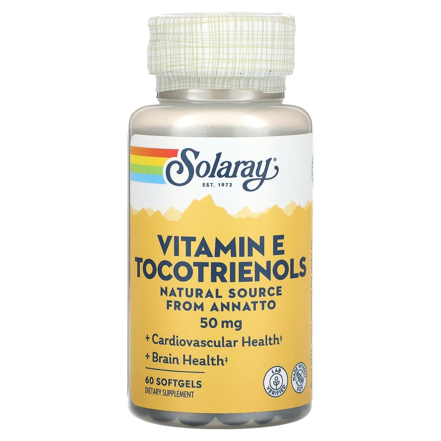 Solaray, Vitamine E Tocotrienols, 50 mg, 60 Softgels - Image 1