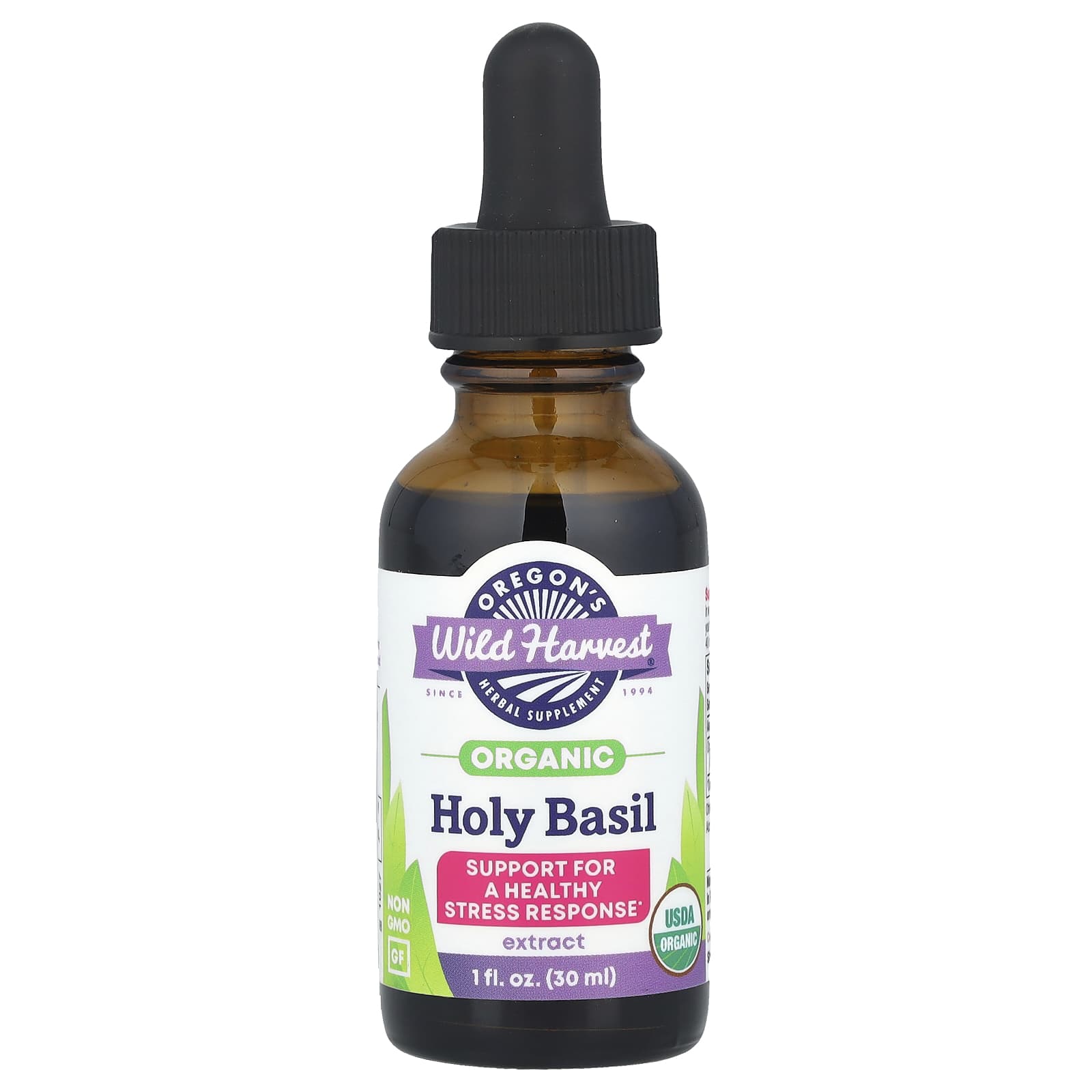 Oregon's Wild Harvest, Organic Holy Basil Extract, 1 fl oz (30 ml) (333 mg per Serving) - Image 1