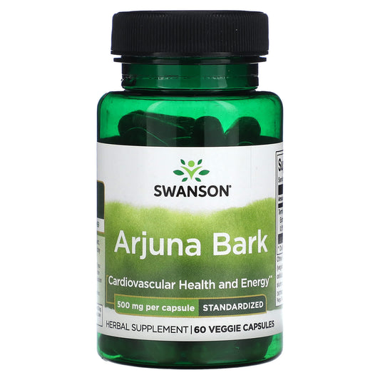 Swanson, Arjuna Bark, Standardized , 500 mg , 60 Veggie Capsules - Image 1