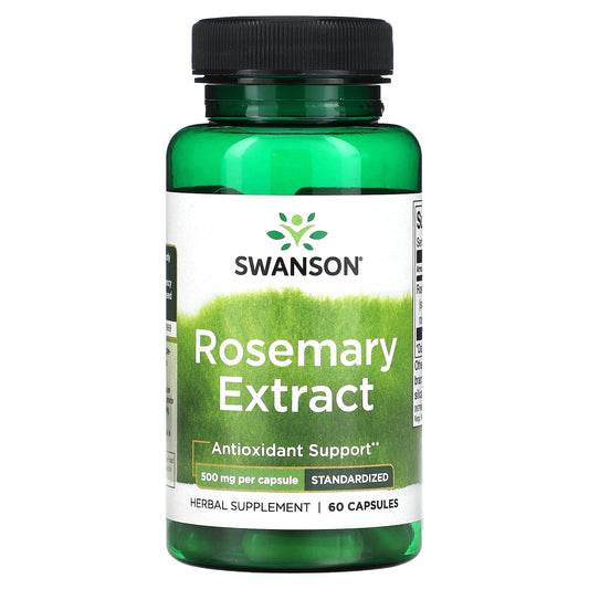 Swanson, Rosemary Extract, Standardized, 500 mg, 60 Capsules - Image 1
