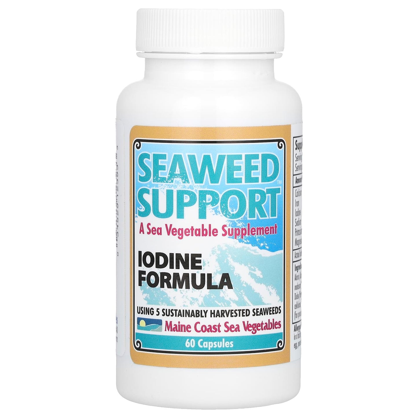 Maine Coast Sea Vegetables, Seaweed Support, Iodine Formula, 60 Capsules - Image 1