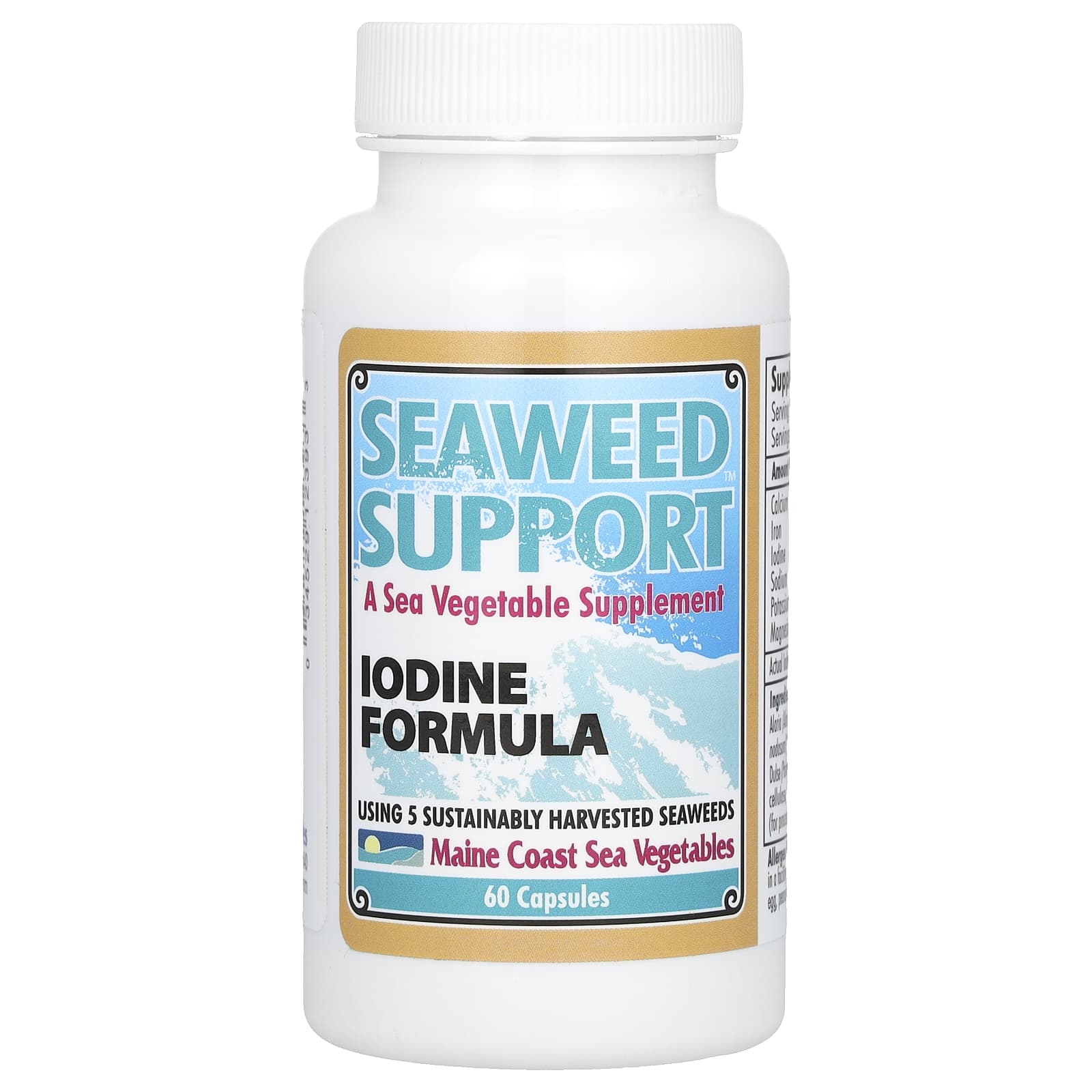 Maine Coast Sea Vegetables, Seaweed Support, Iodine Formula, 60 Capsules - Image 1