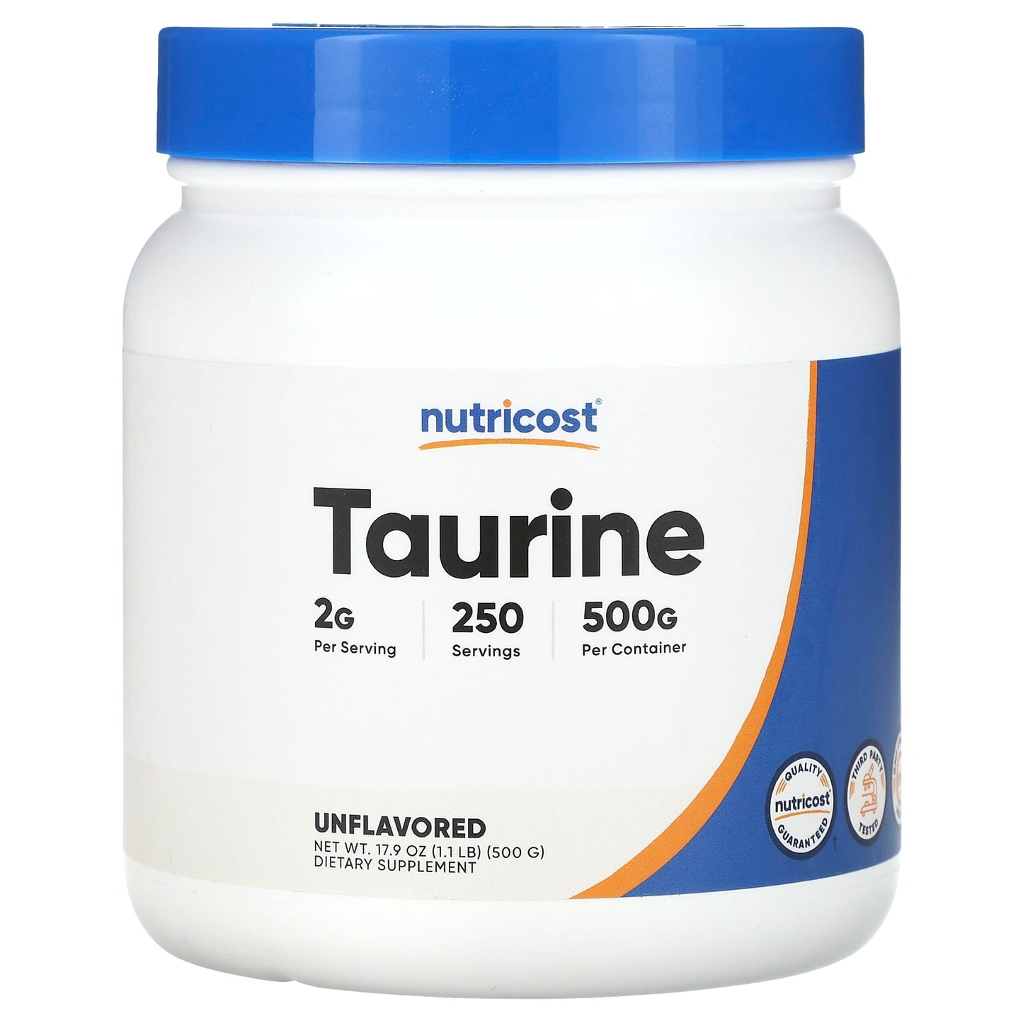 Nutricost, Taurine, Unflavored, 17.9 oz (500 g) - Image 1