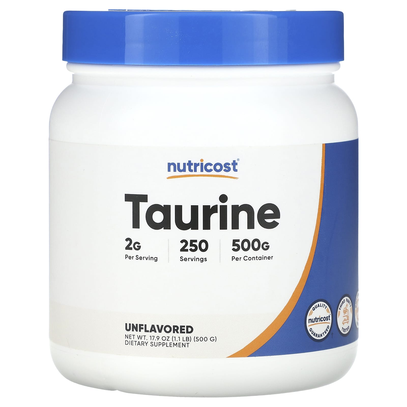 Nutricost, Taurine, Unflavored, 17.9 oz (500 g) - Image 1