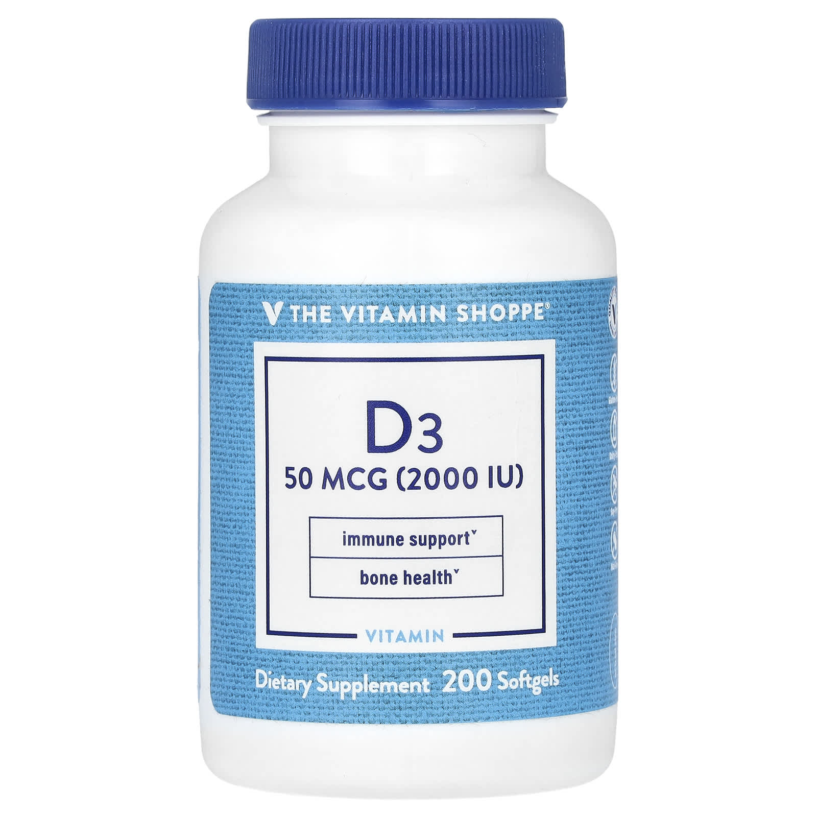 The Vitamin Shoppe, Vitamin D3, 50 mcg (2,000 IU), 200 Softgels - Image 1