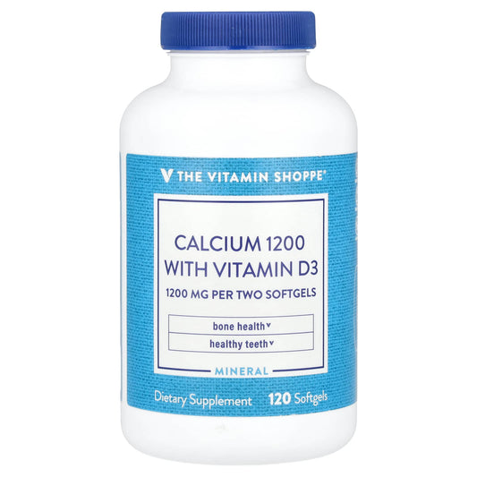 The Vitamin Shoppe, Calcium 1200 with Vitamin D3, 120 Softgels - Image 1