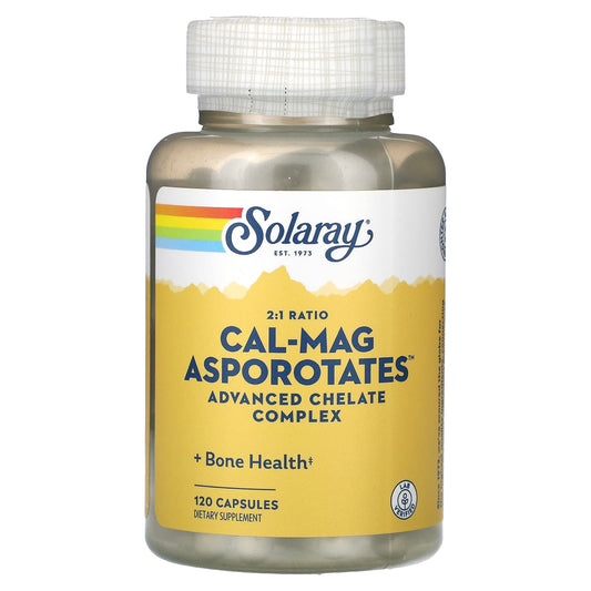 Solaray, 2:1 Ratio Cal-Mag Asporotates, Advanced Chelate Complex, 120 Capsules - Image 1