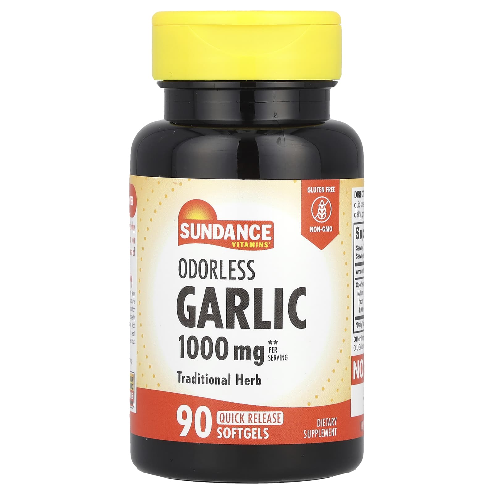 Sundance Vitamins, Odorless Garlic, 90 Quick Release Softgels (500 mg per Softgel) - Image 1