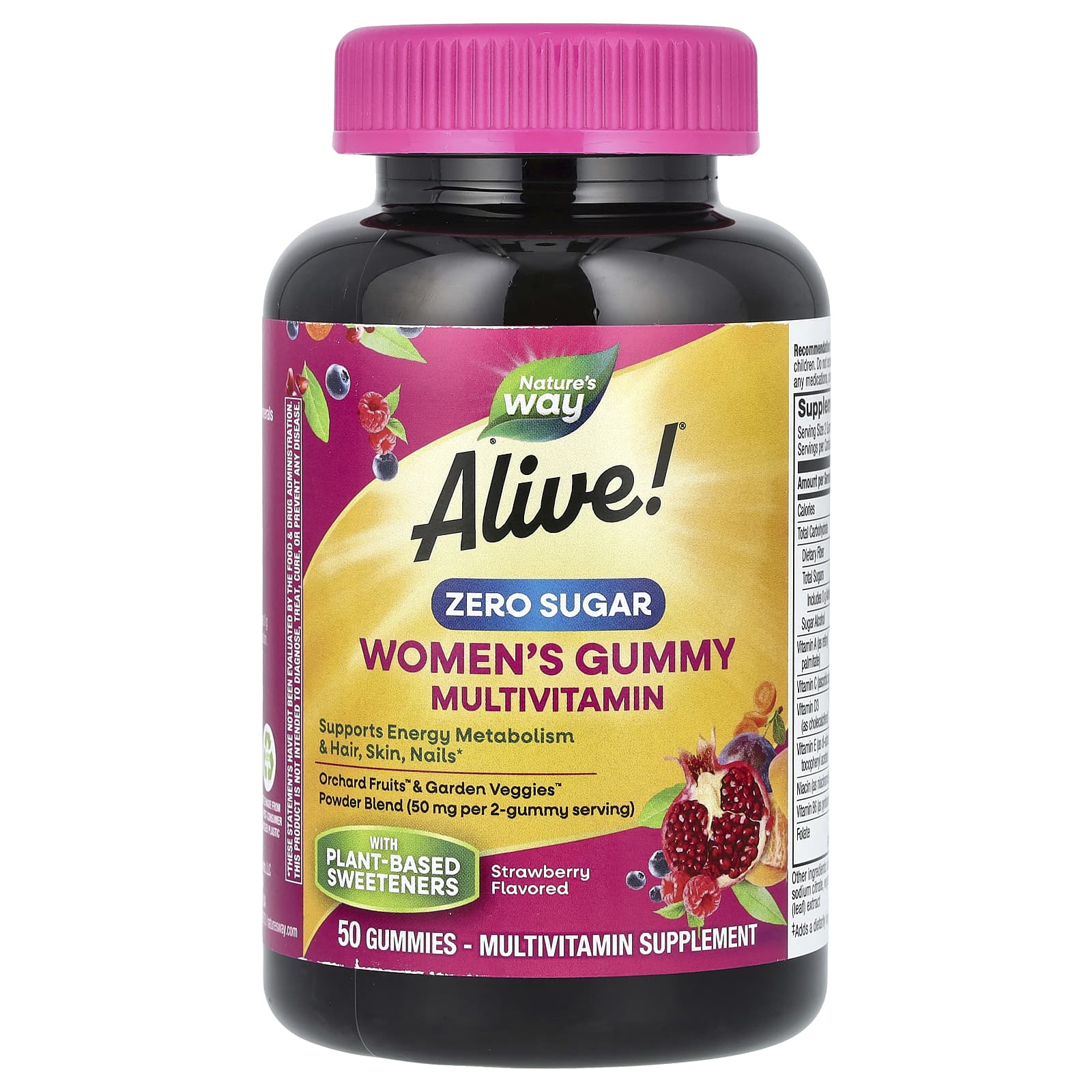 Nature's Way, Alive! Women's Gummy Multivitamin, Zero Sugar, Strawberry, 50 Gummies - Image 1