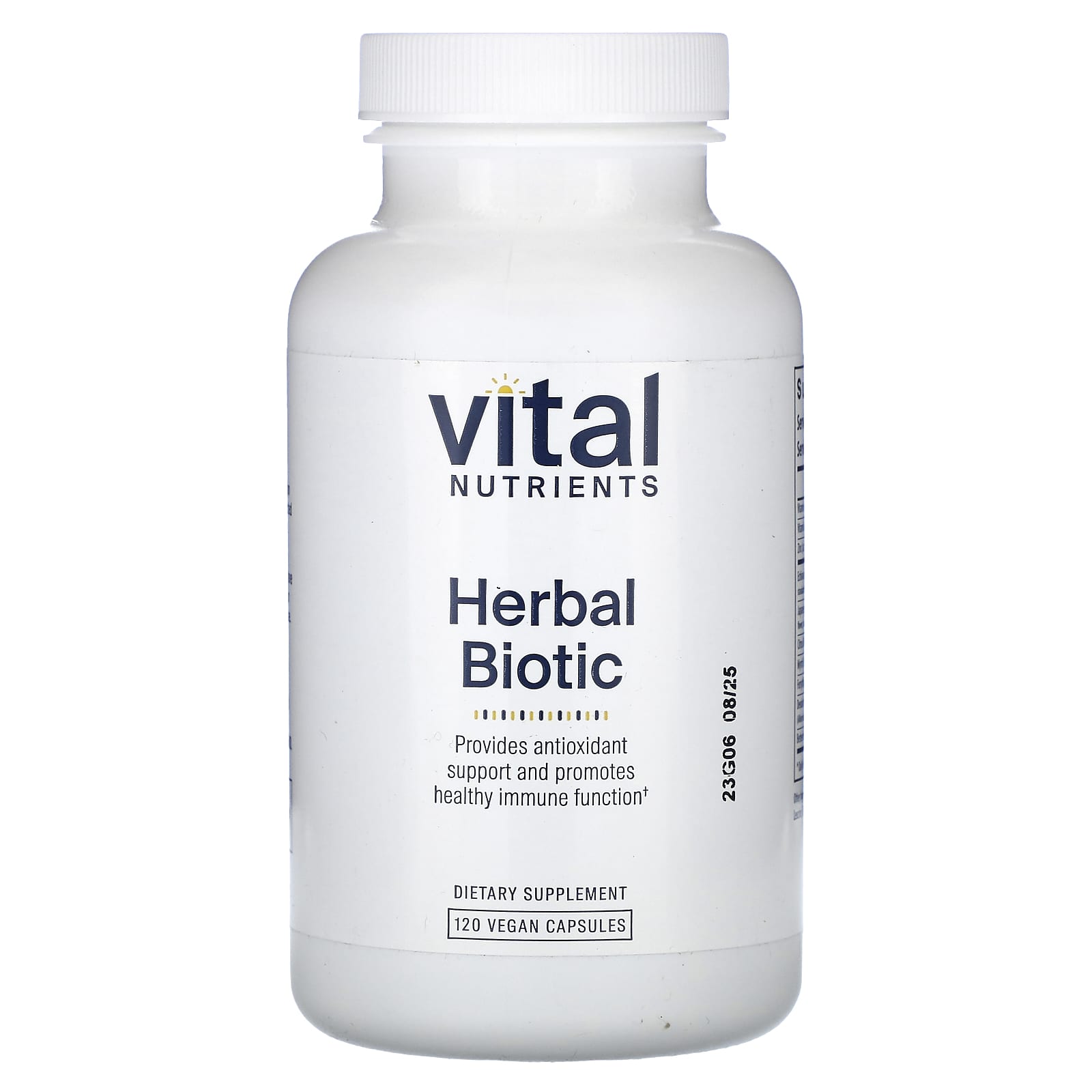 Vital Nutrients, Herbal Biotic, 120 Vegan Capsules - Image 1
