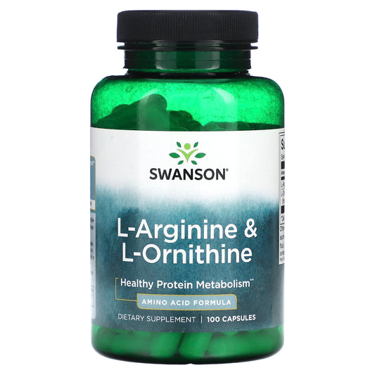 Swanson, L-Arginine & L-Ornithine, 100 Capsules - Image 1