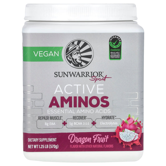 Sunwarrior, Sport, Active Aminos, Dragon Fruit, 1.25 lbs (570 g) - Image 1