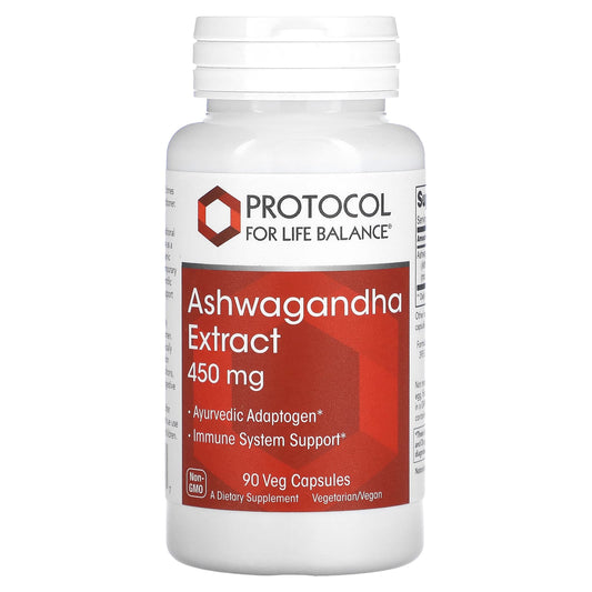 Protocol for Life Balance, Ashwagandha Extract, 450 mg , 90 Veg Capsules - Image 1