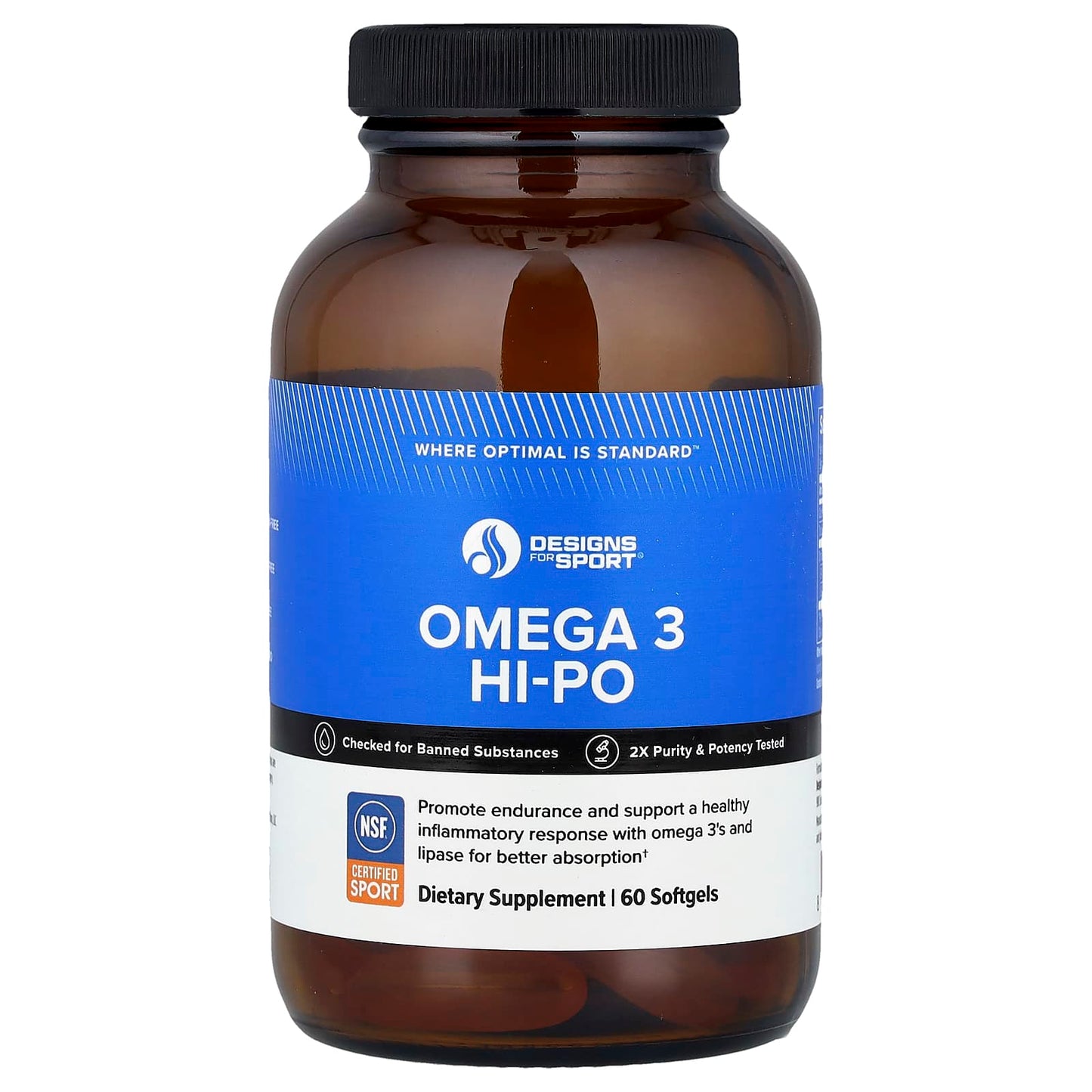Omega 3 Hi-Po Supplement for Athletes - 60 Softgels - Image 1