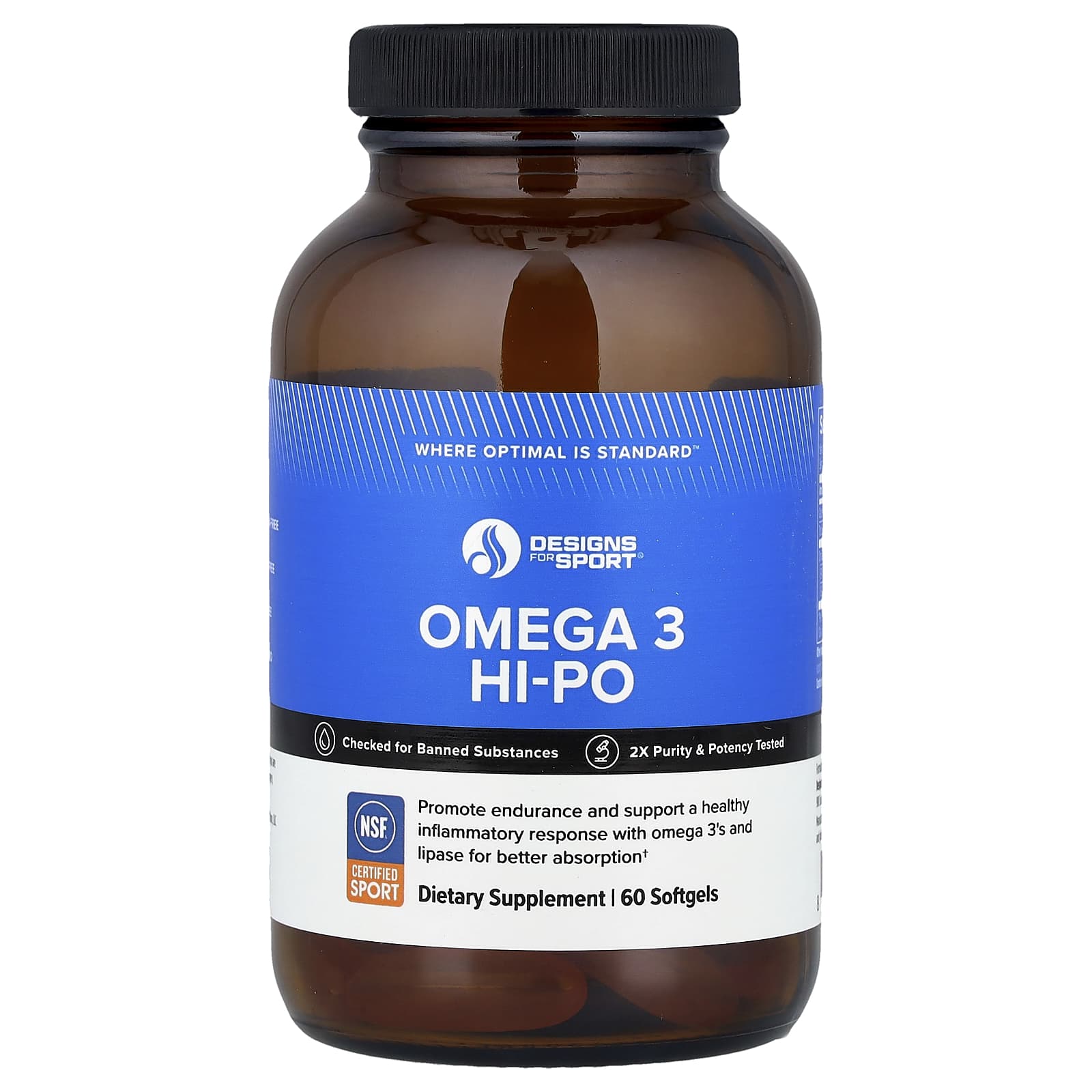 Omega 3 Hi-Po Supplement for Athletes - 60 Softgels - Image 1