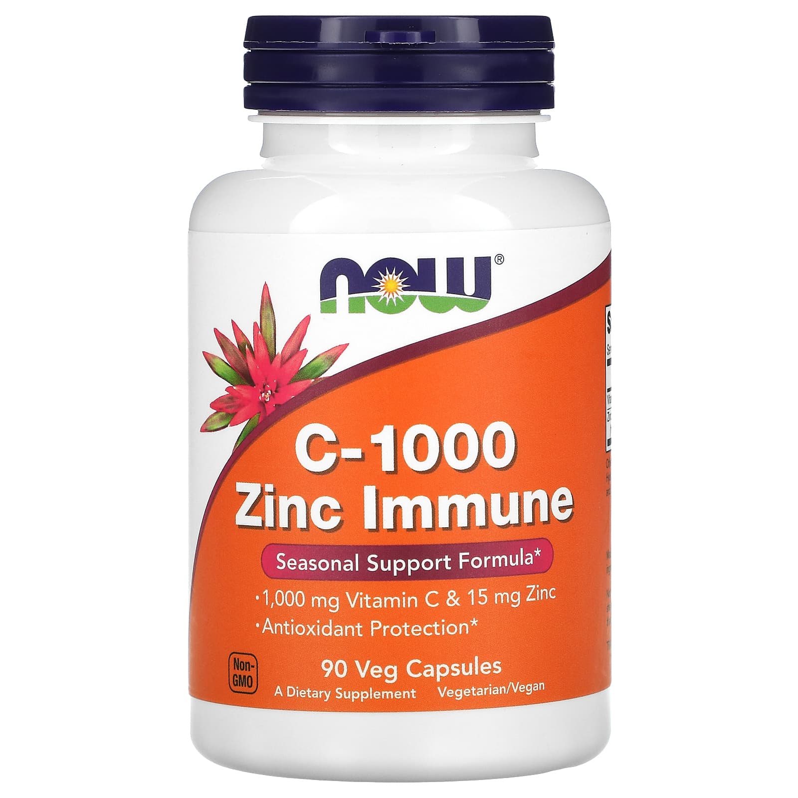 NOW Foods, C-1000 Zinc Immune, Vitamin C, 1,000 mg  & Zinc, 15 mg , 90 Veg Capsules - Image 1