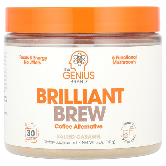 The Genius Brand, Brilliant Brew, Coffee Alternative, Salted Caramel, 5 oz (141 g) - Image 1