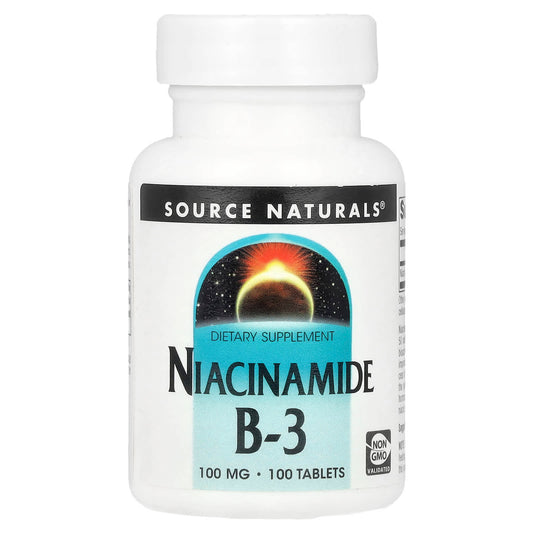 Source Naturals, Niacinamide B-3, 100 mg, 100 Tablets - Image 1