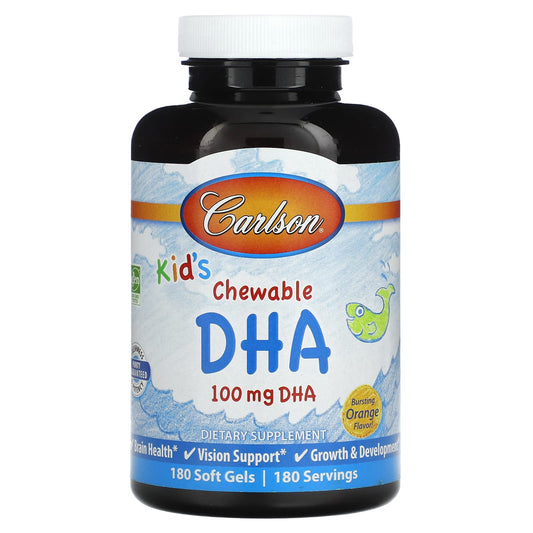 Carlson Kid's Chewable DHA Omega-3 Supplement 100mg Orange Soft Gels - Image 1