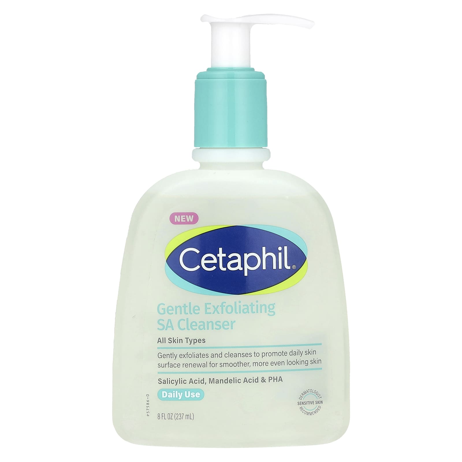Cetaphil Gentle Exfoliating Cleanser for Sensitive Skin, 8 fl oz - Image 1