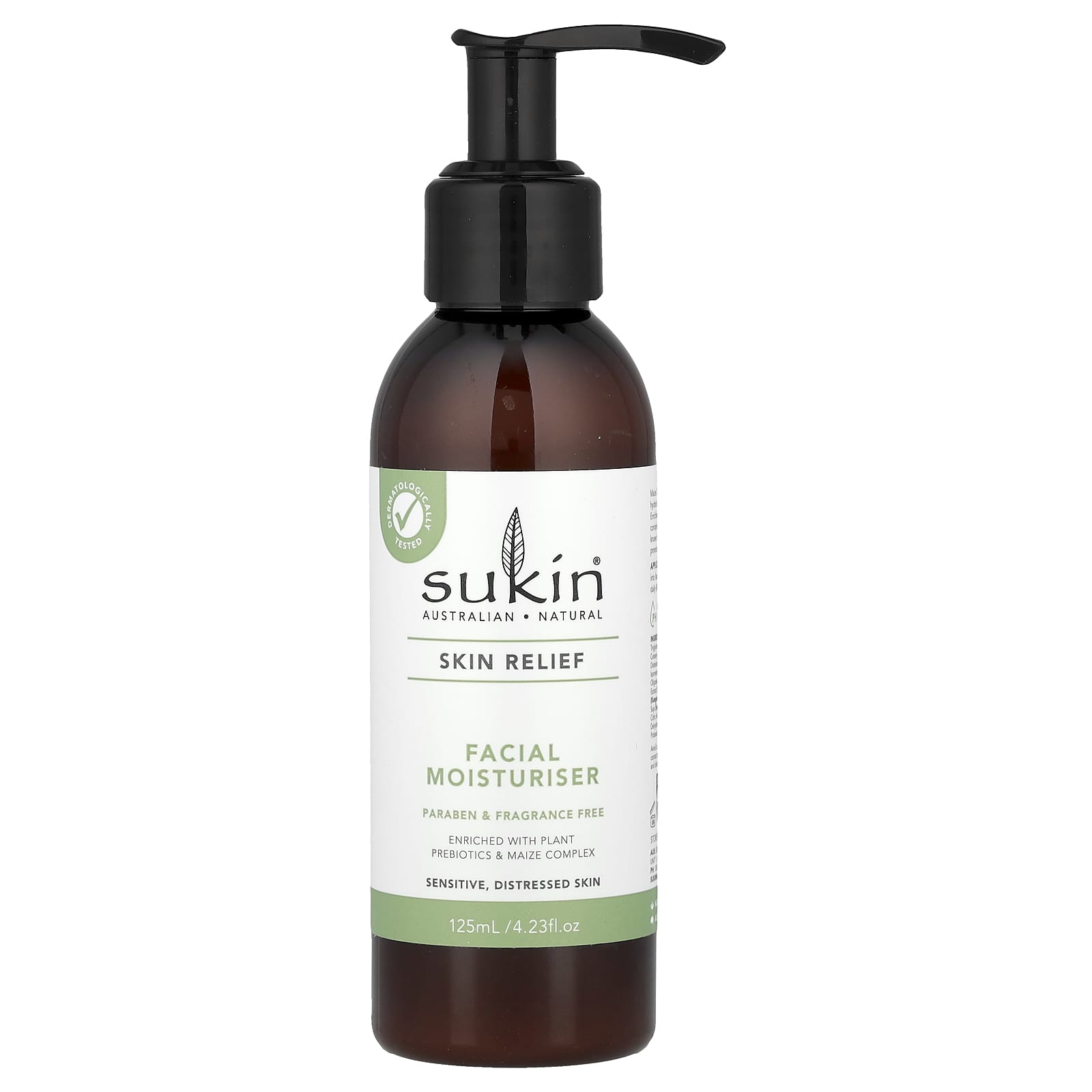 Sukin, Skin Relief, Facial Moisturiser, Sensitive, Distressed Skin, Fragrance Free, 4.23 fl oz (125 ml) - Image 1