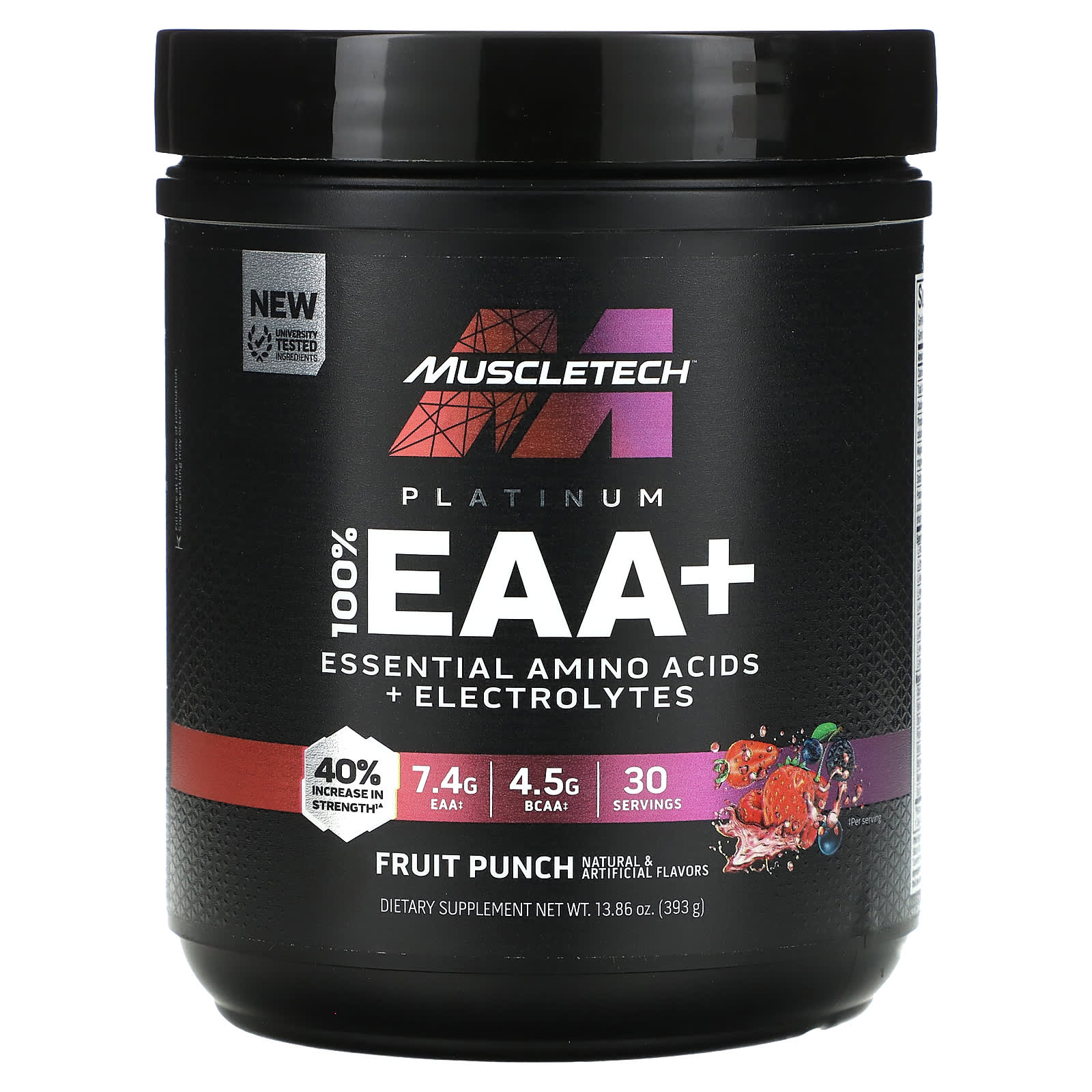 MuscleTech, Platinum 100% EAA+, Fruit Punch, 13.86 oz (393 g) - Image 1