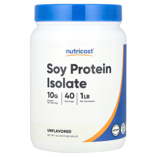 Nutricost, Soy Protein Isolate, Unflavored, 1 lb (454 g) - Image 1