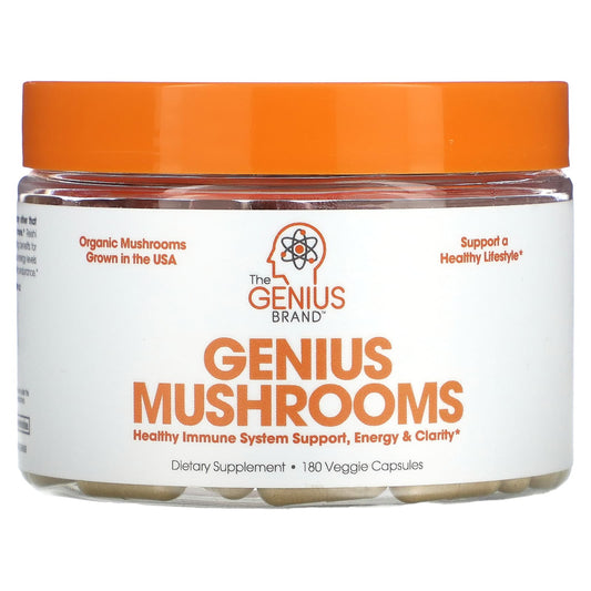 The Genius Brand, Genius Mushrooms, 180 Veggie Capsules - Image 1