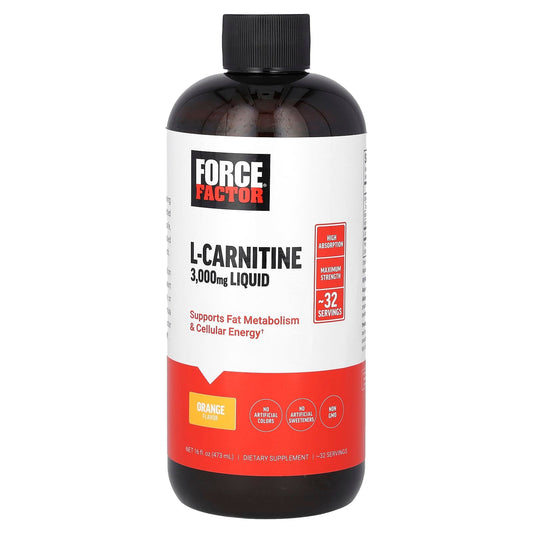 Force Factor L-Carnitine Liquid Supplement, 3000mg, 16 fl oz - Image 1