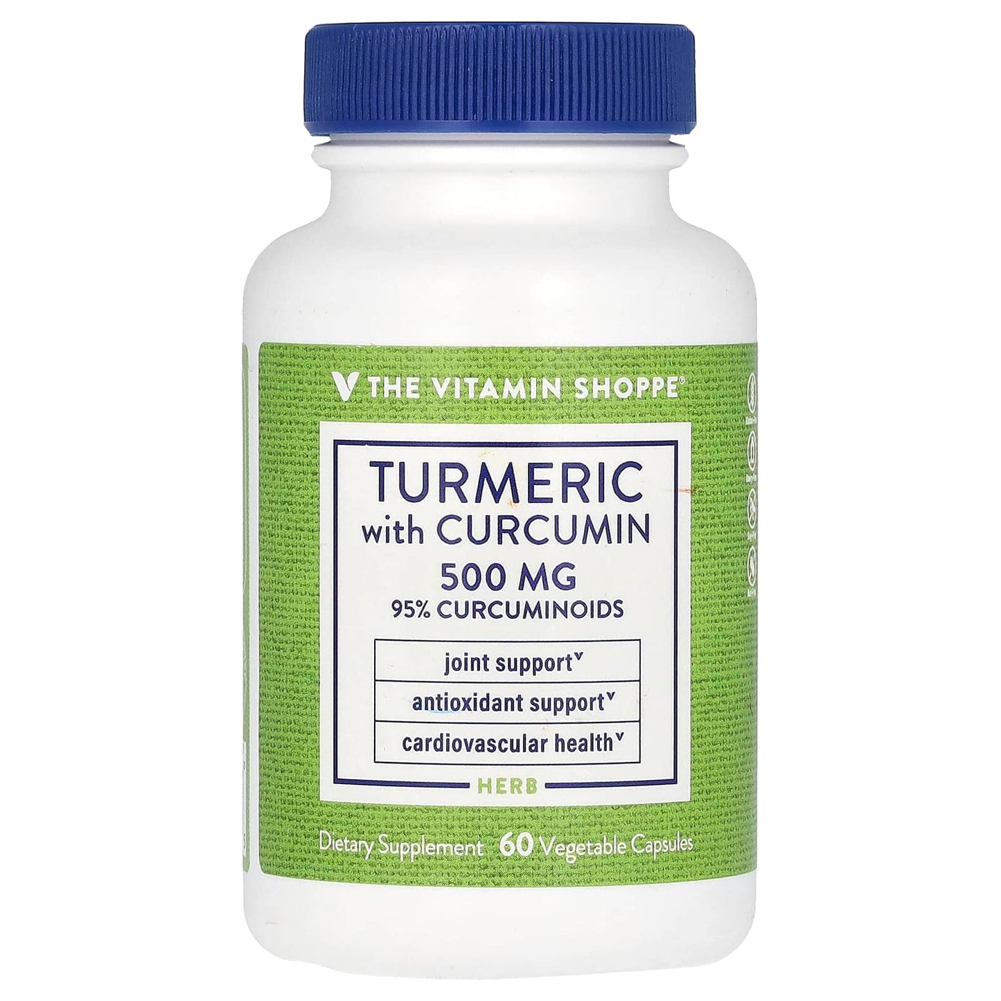 The Vitamin Shoppe, Turmeric With Curcumin, 500 mg, 60 Vegetable Capsules - Image 1