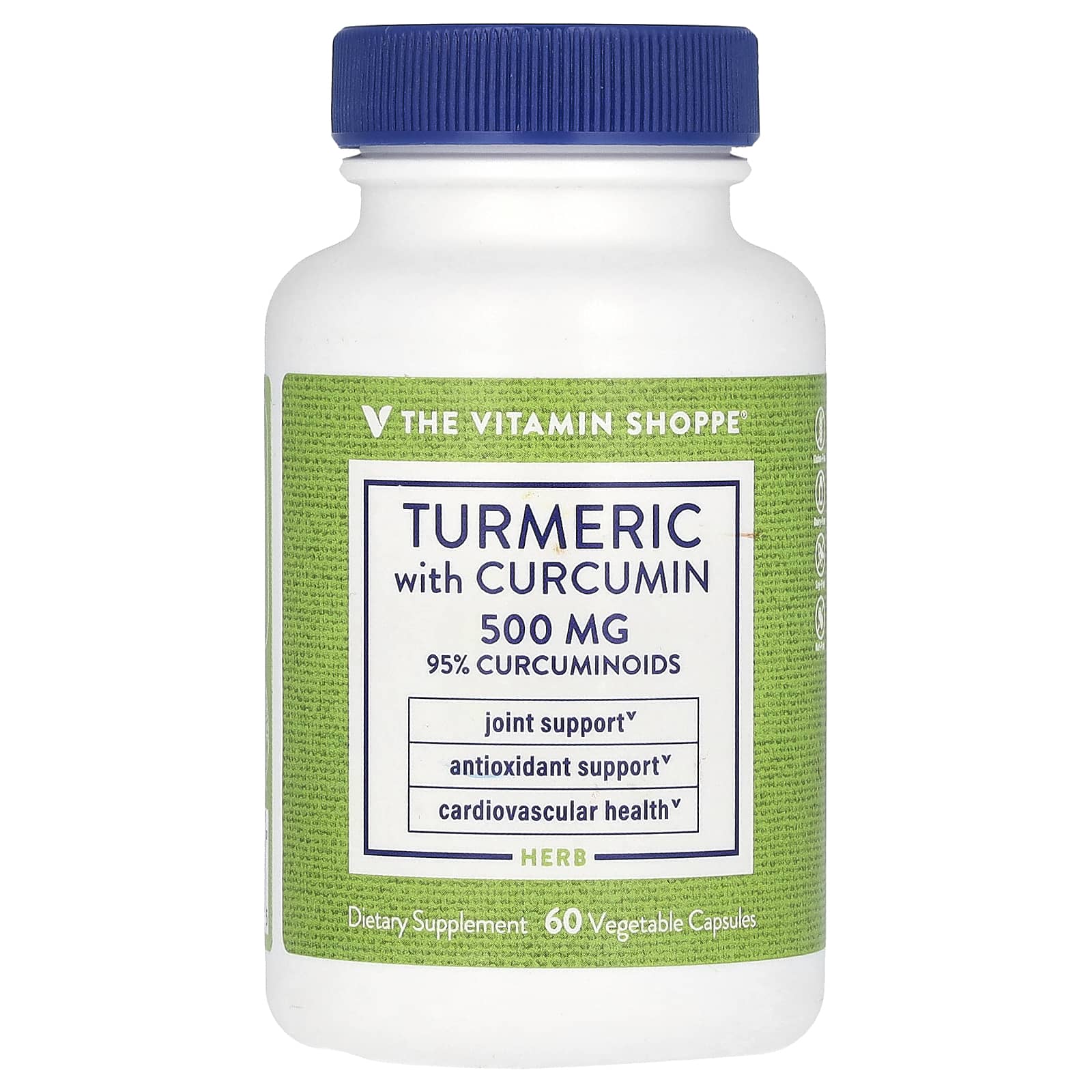 The Vitamin Shoppe, Turmeric With Curcumin, 500 mg, 60 Vegetable Capsules - Image 1