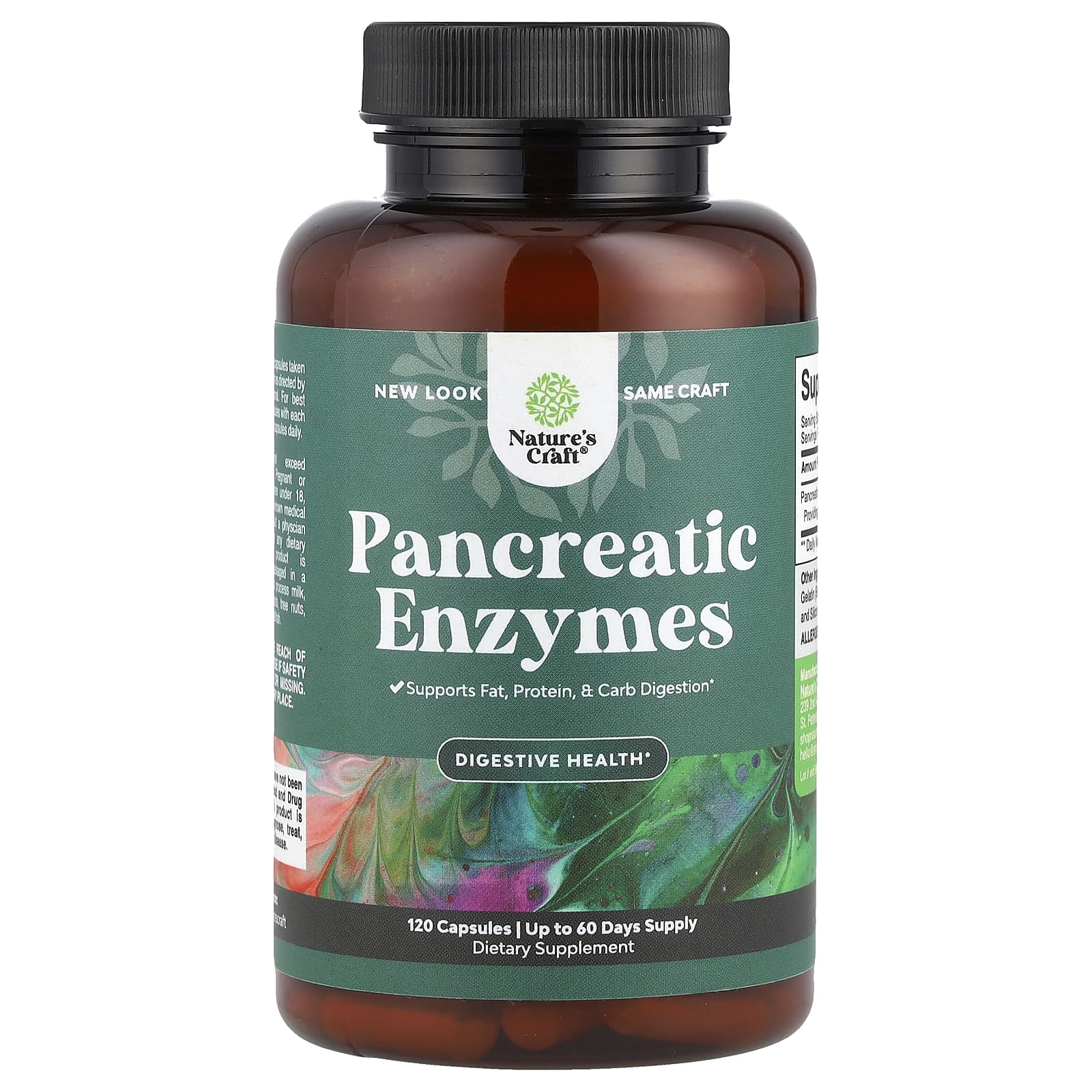 Nature's Craft, Pancreatic Enzymes, 120 Capsules (325 mg per Capsule) - Image 1