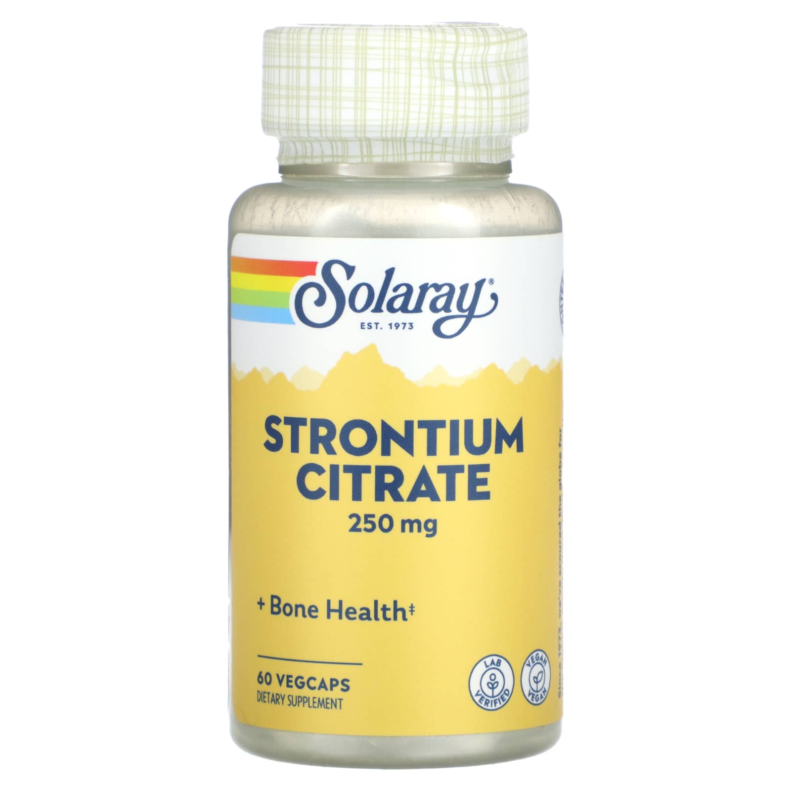 Solaray, Strontium Citrate, 250 mg, 60 Vegcaps - Image 1