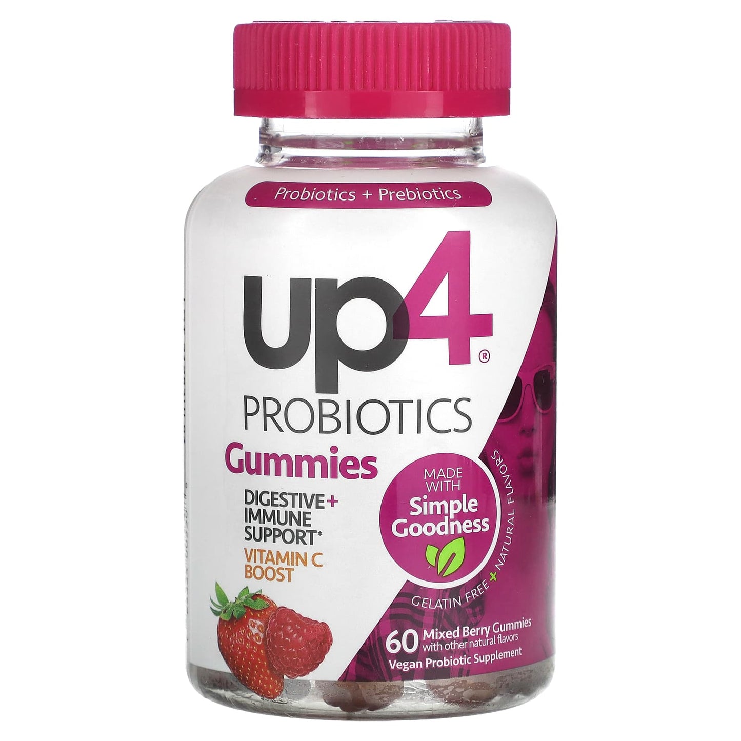 up4, Probiotics Gummies, Mixed Berry, 60 Gummies - Image 1