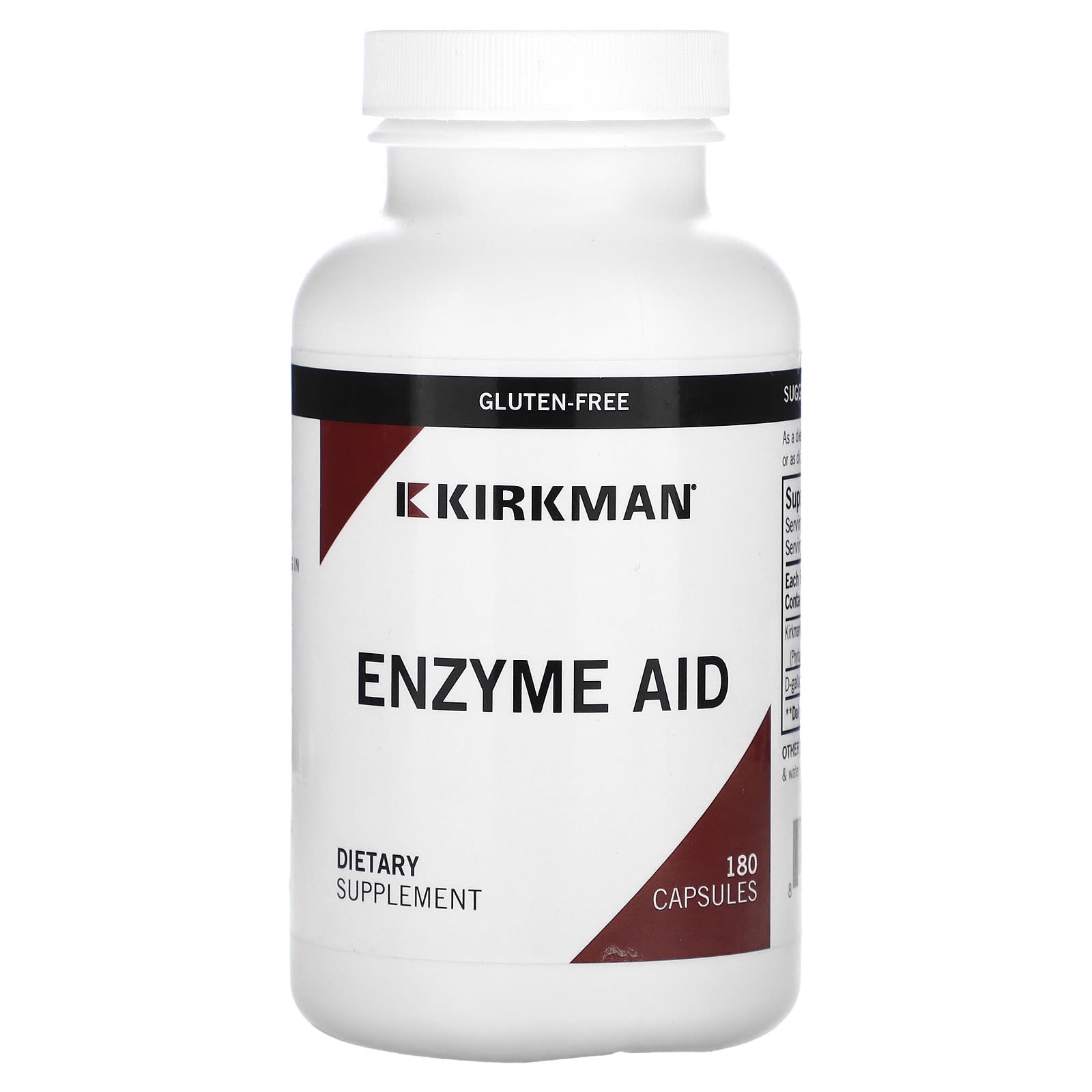 Kirkman Labs, Enzyme Aid, 180 Capsules - Image 1