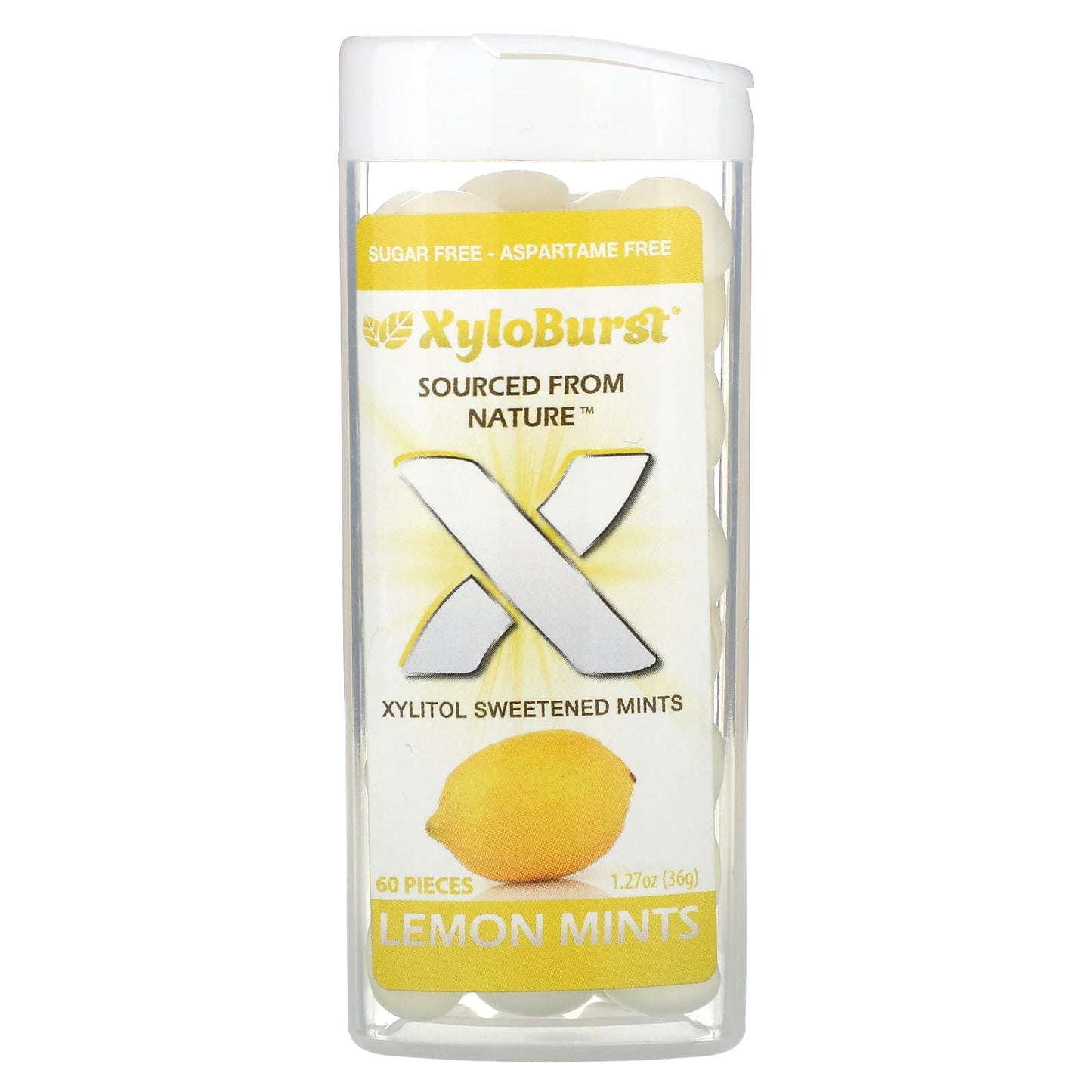 Xyloburst, Xylitol Sweetened Mints, Lemon, 60 Pieces - Image 1