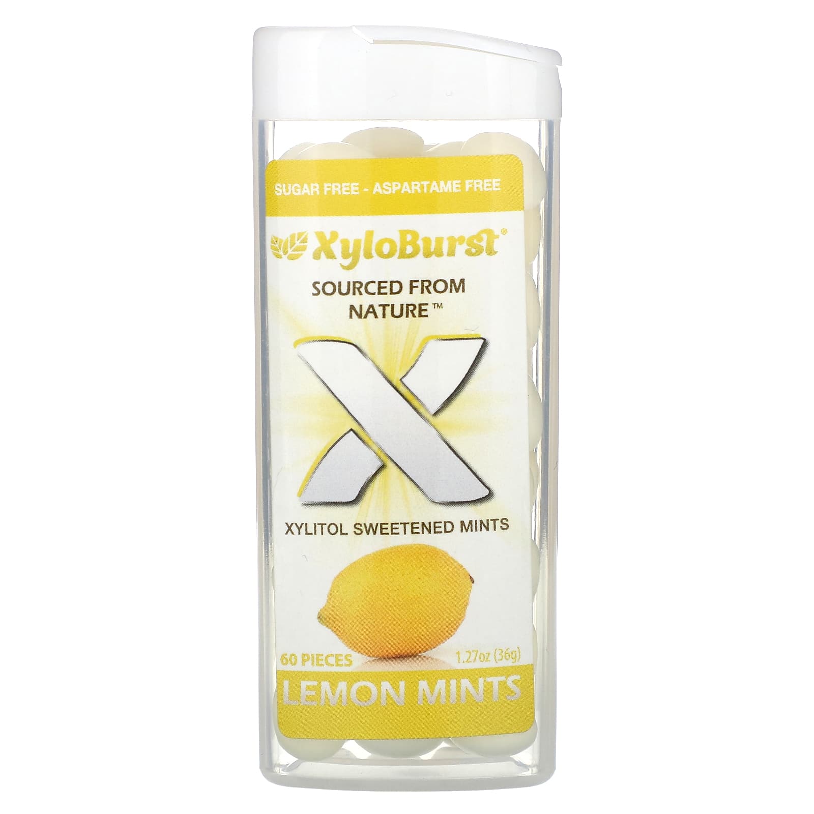 Xyloburst, Xylitol Sweetened Mints, Lemon, 60 Pieces - Image 1