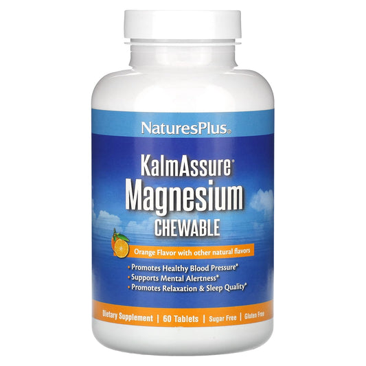 NaturesPlus, KalmAssure Magnesium Chewable, Orange, 60 Tablets - Image 1