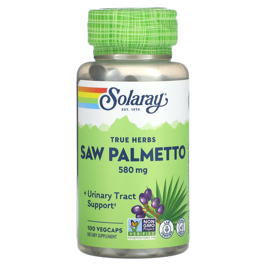 Solaray, True Herbs, Saw Palmetto, 580 mg, 100 Vegcaps - Image 1