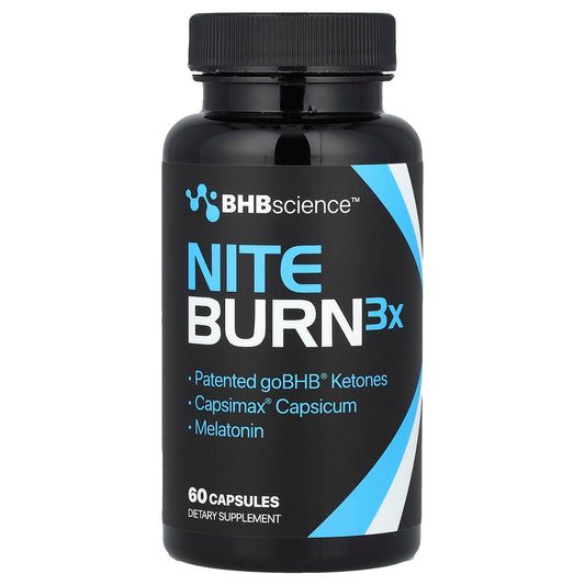 Real Ketones, BHB Science™, Nite Burn 3X, 60 Capsules - Image 1