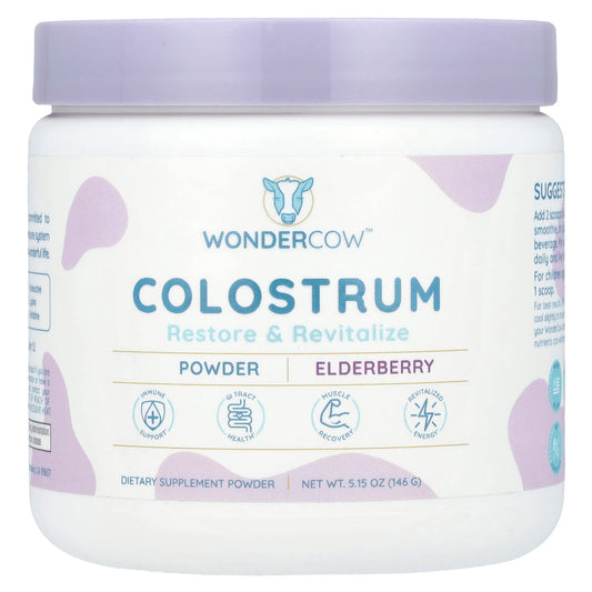 Wondercow, Colostrum Powder, Elderberry, 5.15 o (146 g) - Image 1