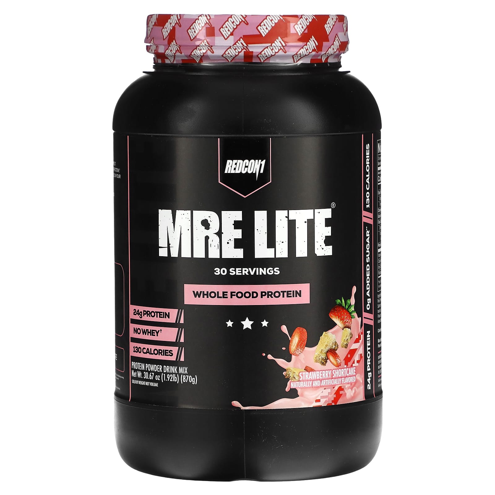 Redcon1, MRE Lite, Whole Food Protein, Strawberry Shortcake, 1.92 lb (870 g) - Image 1